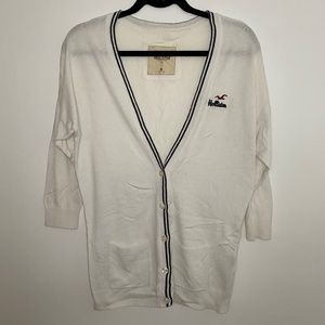 Hollister white cardigan